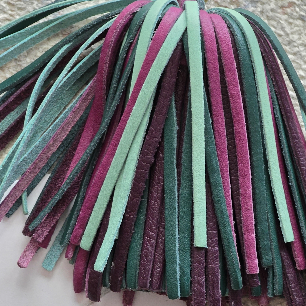 Portland Leather Goods Multicolor Cousin It Tassel Keychain - Picture 2 of 4